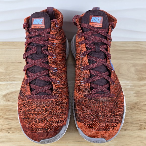 Nike Free Flyknit Chukka Sneakers Mens Size 11 Cinnabar Athletic Shoe 639700-601 main image 13